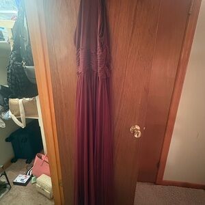 Elegant Burgundy Evening Gown